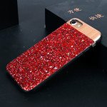 Wholesale iPhone 8 / 7 Sparkling Glitter Chrome Fancy Case with Metal Plate (Rainbow Purple)